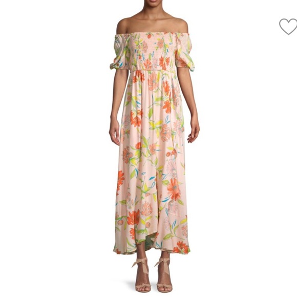 For the Republic Smocked Off-the-Shoulder Maxi Dress - Picture 1 of 4
